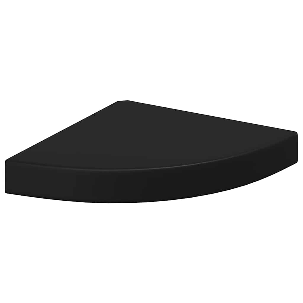 Eck-Schweberegale 4 Stk. Schwarz 25x25x3,8 cm MDF