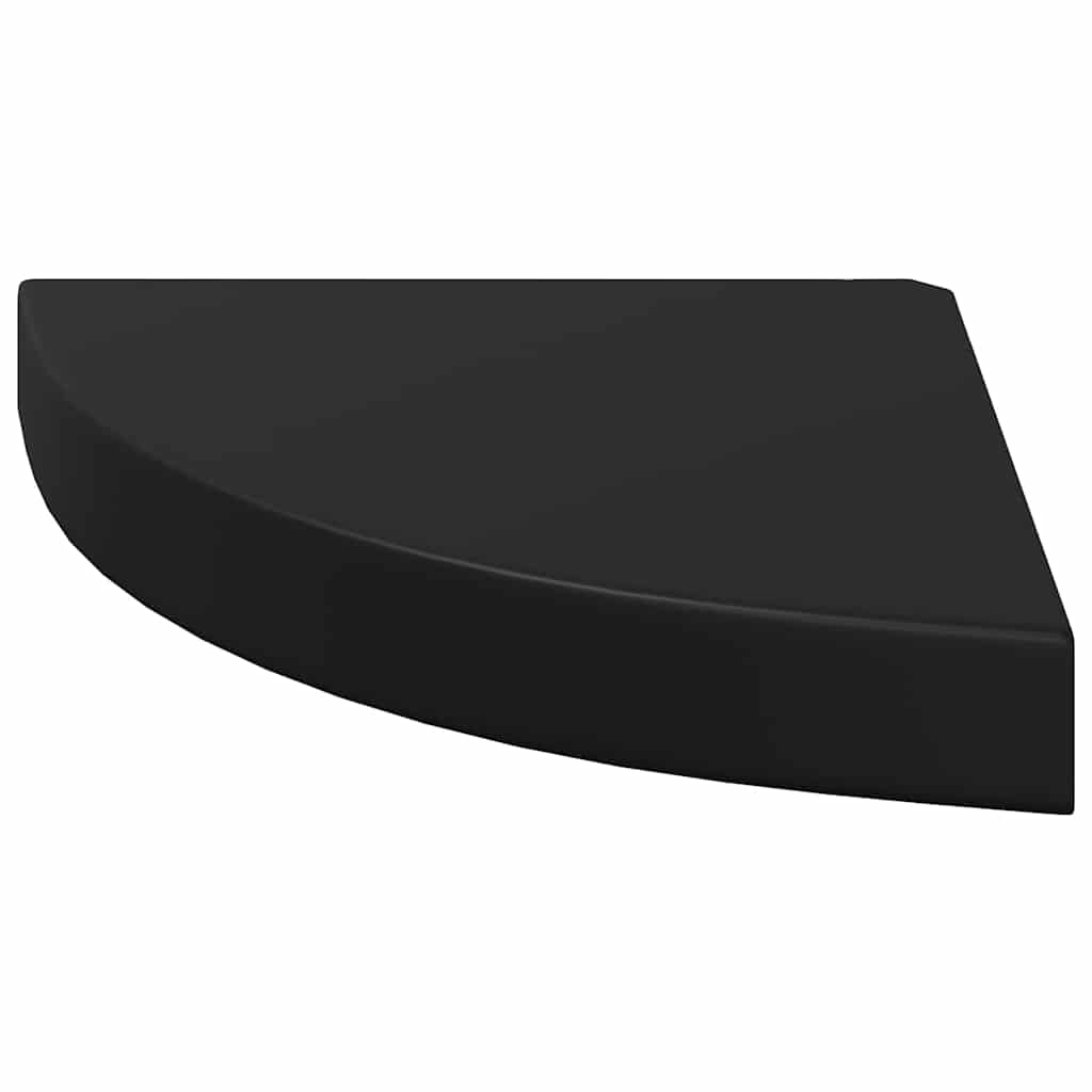 Eck-Schweberegale 4 Stk. Schwarz 25x25x3,8 cm MDF