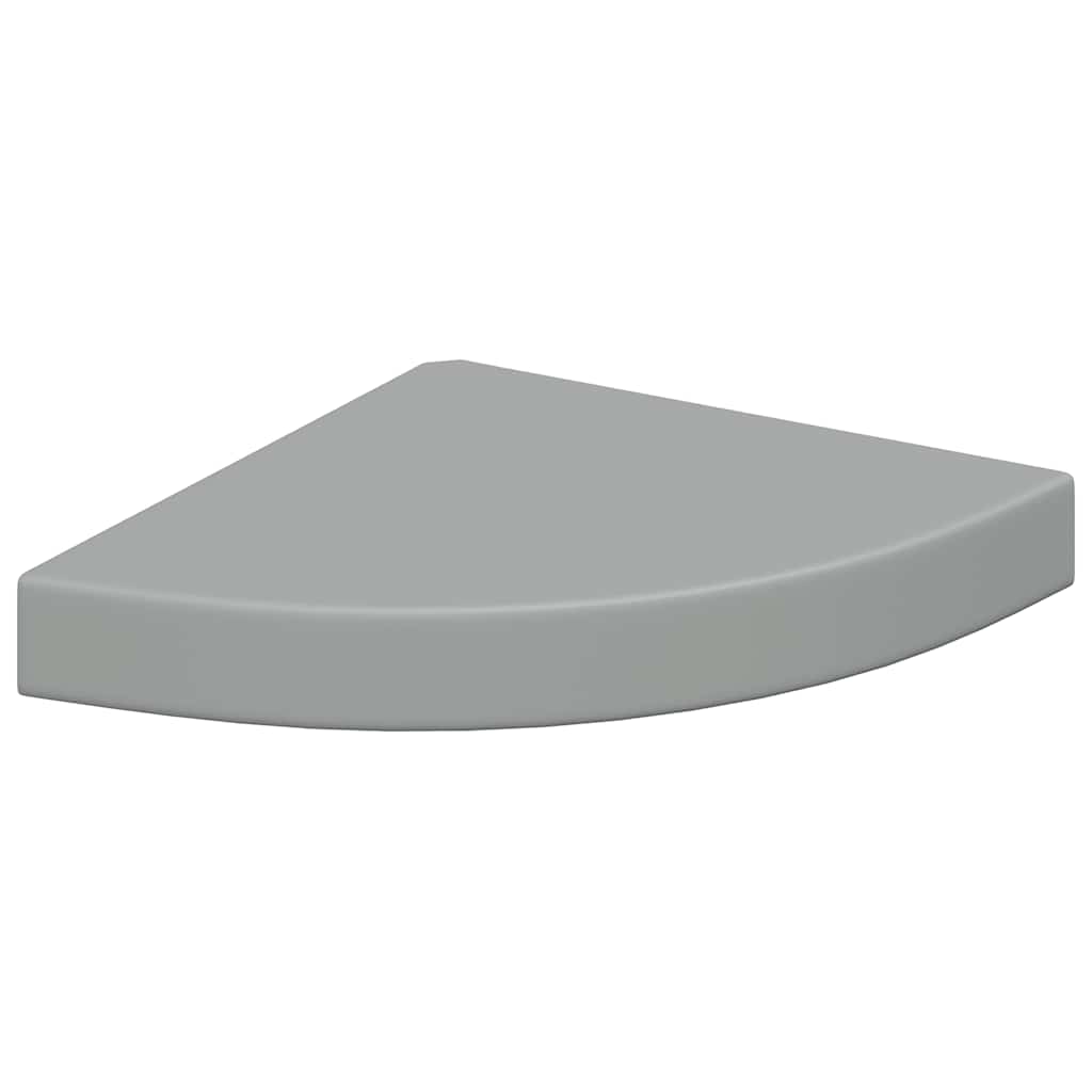 Eck-Schweberegale 2 Stk. Grau 25x25x3,8 cm MDF