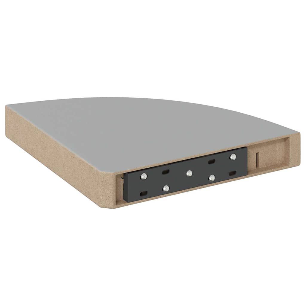 Eck-Schweberegale 2 Stk. Grau 25x25x3,8 cm MDF