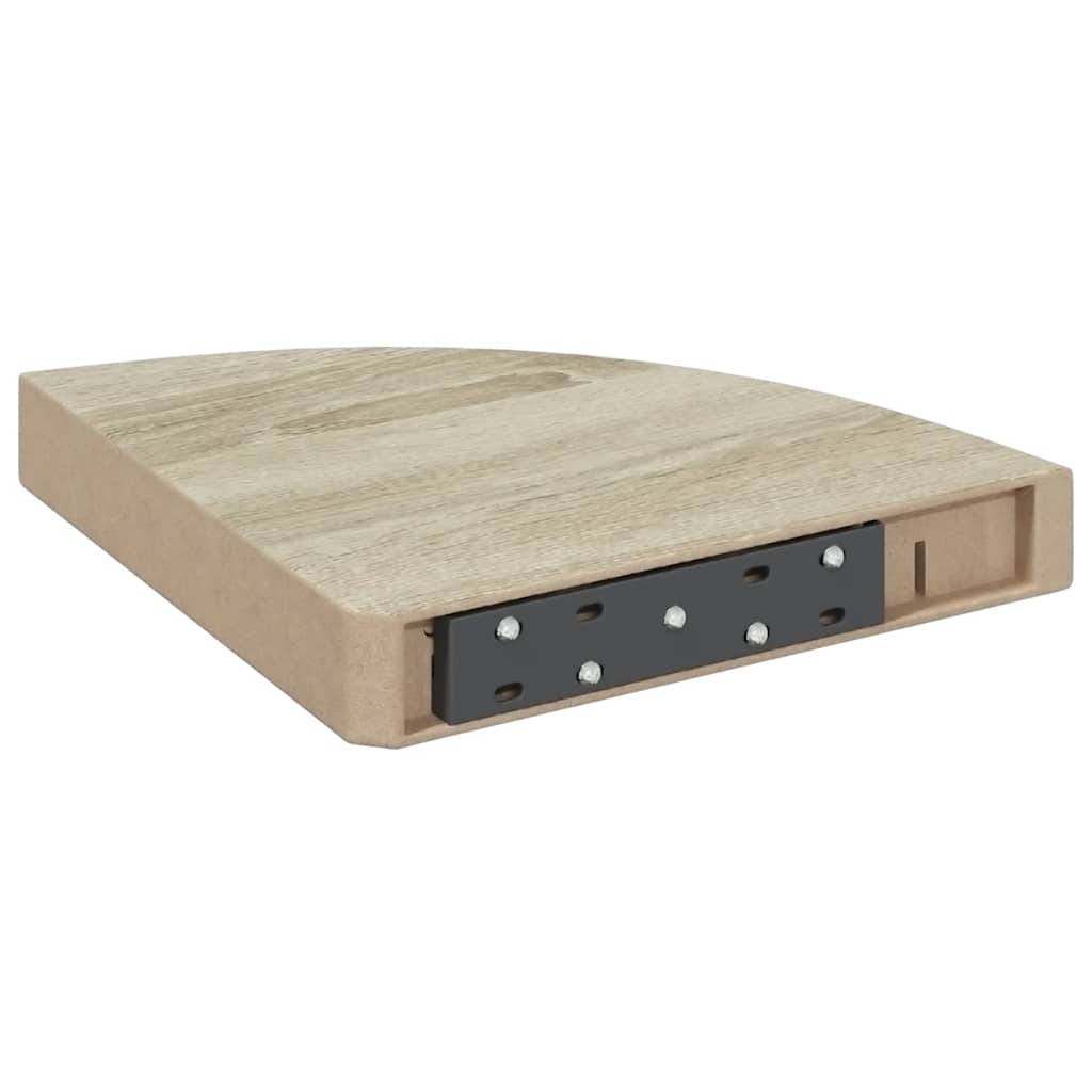 Eck-Schweberegale 2 Stk. Eichen-Optik 25x25x3,8 cm MDF