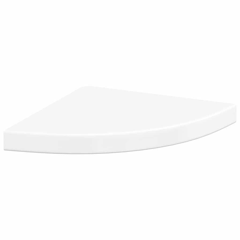 Eck-Schweberegal Hochglanz-Weiß 35x35x3,8 cm MDF