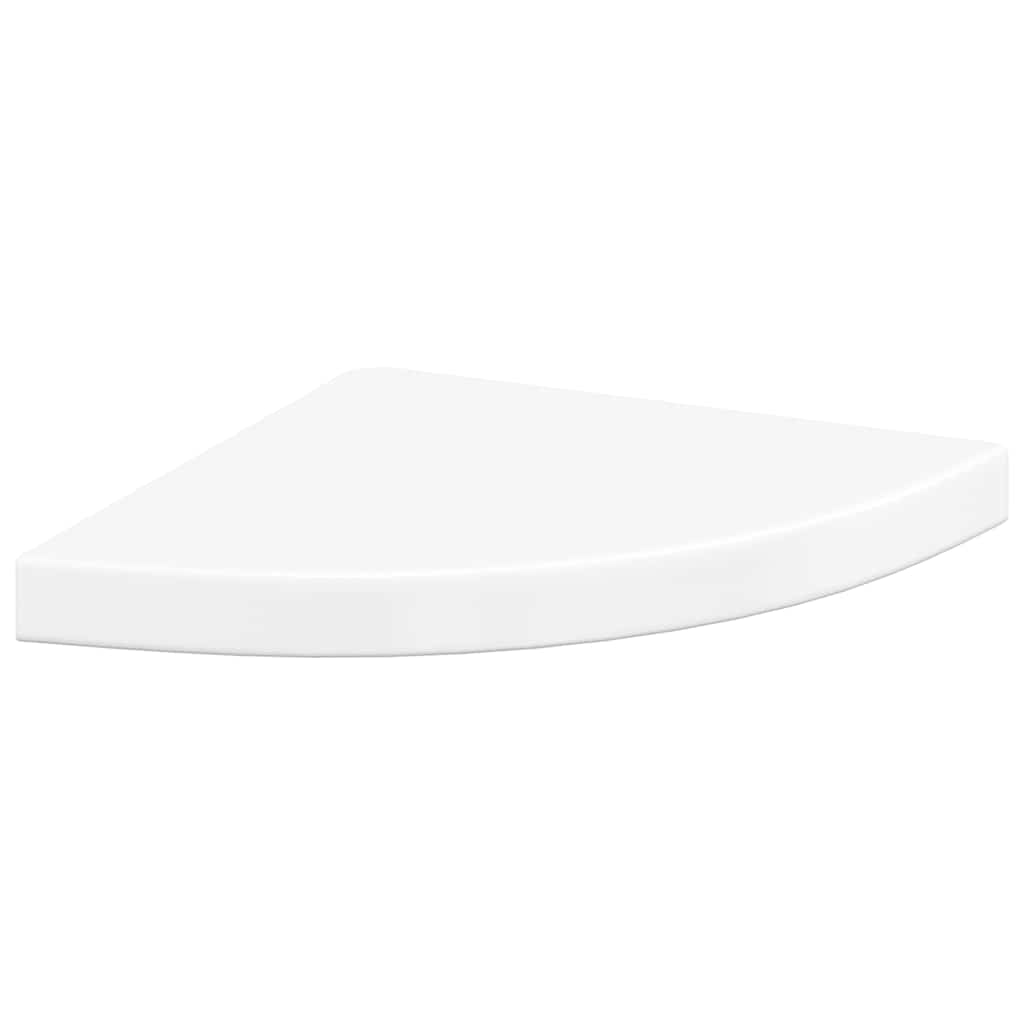 Eck-Schweberegale 4 Stk. Hochglanz-Weiß 35x35x3,8 cm MDF