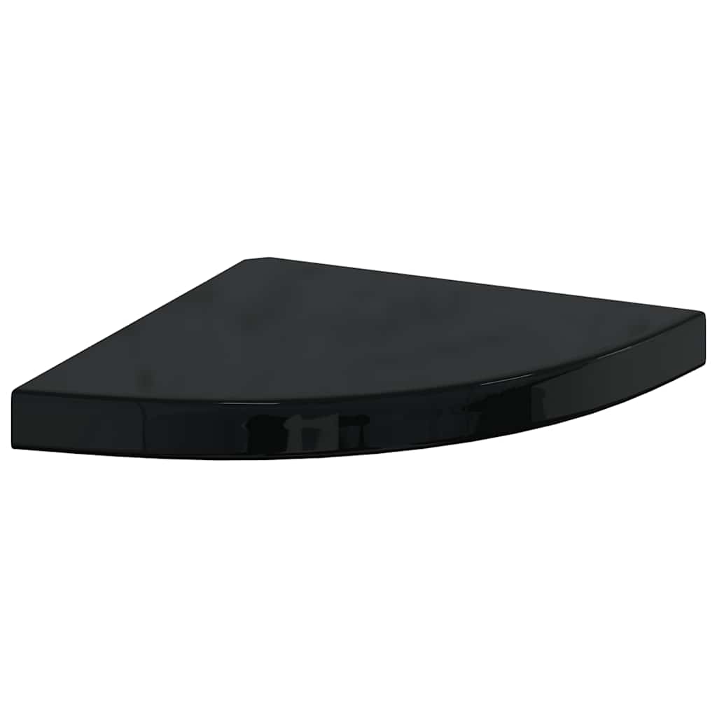 Eck-Schweberegal Hochglanz-Schwarz 35x35x3,8 cm MDF