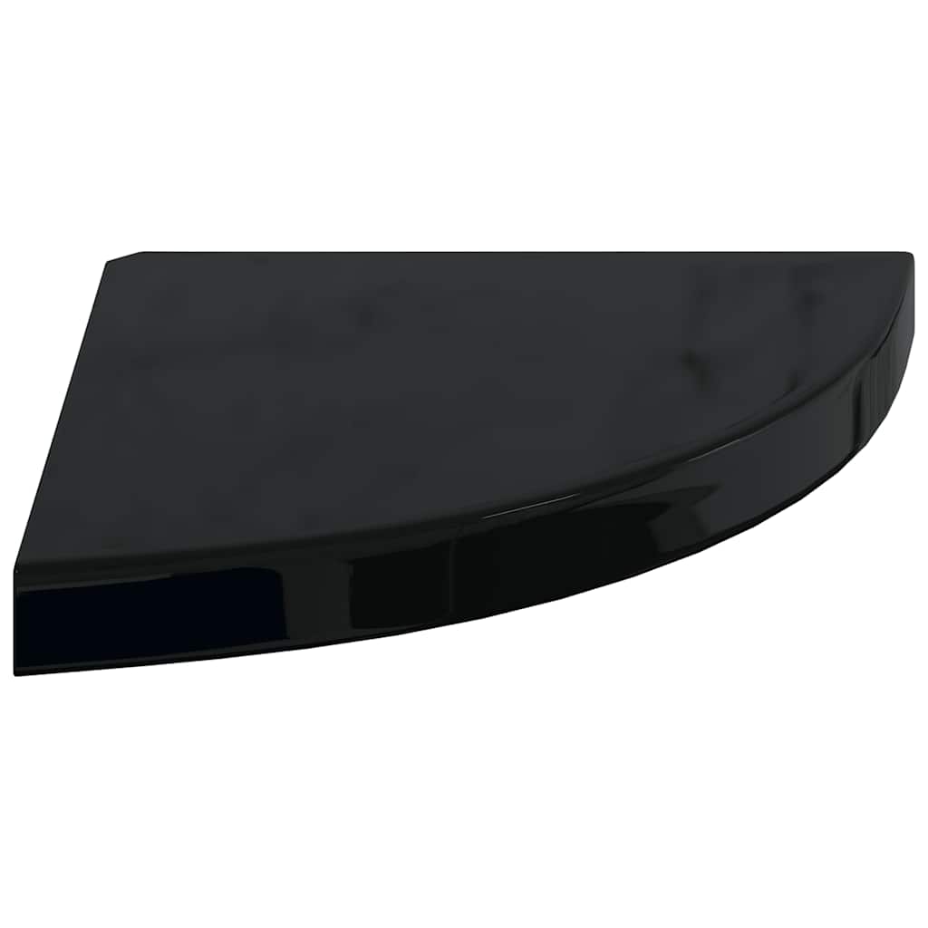 Eck-Schweberegal Hochglanz-Schwarz 35x35x3,8 cm MDF