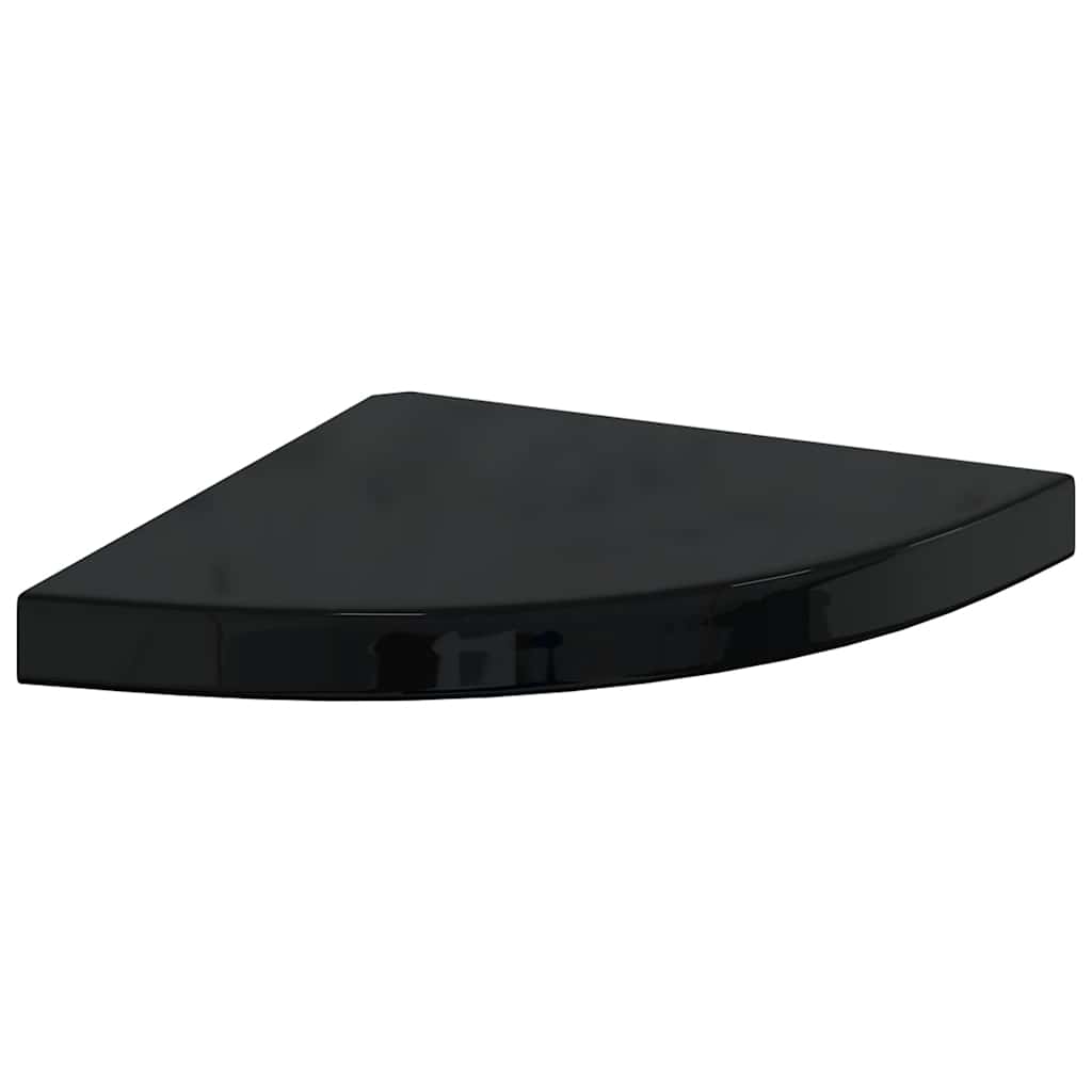 Eck-Schweberegale 4 Stk. Hochglanz-Schwarz 35x35x3,8 cm MDF