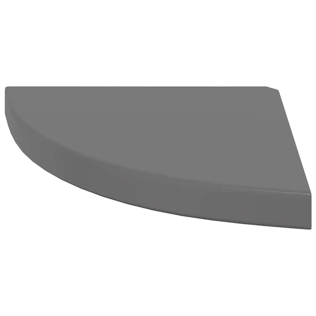 Eck-Schweberegale 4 Stk. Hochglanz-Grau 35x35x3,8 cm MDF
