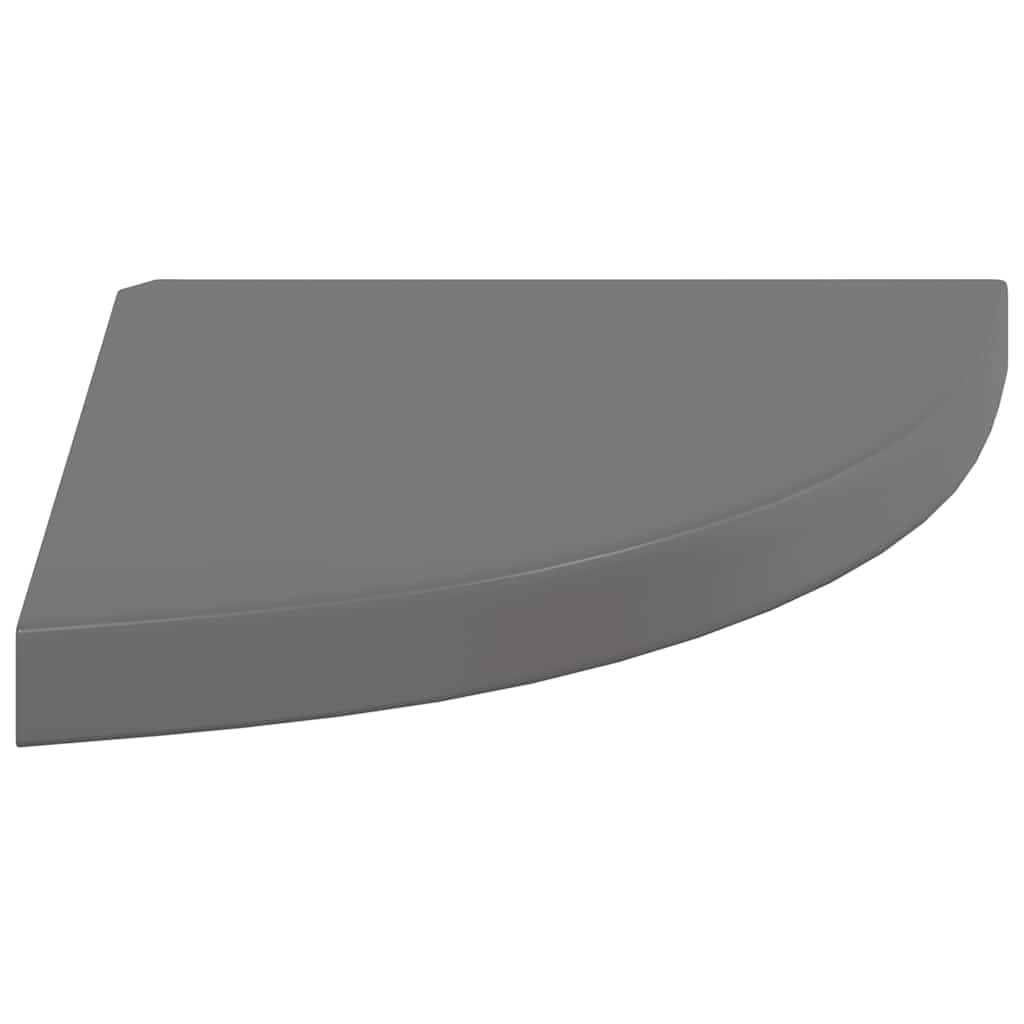 Eck-Schweberegale 4 Stk. Hochglanz-Grau 35x35x3,8 cm MDF
