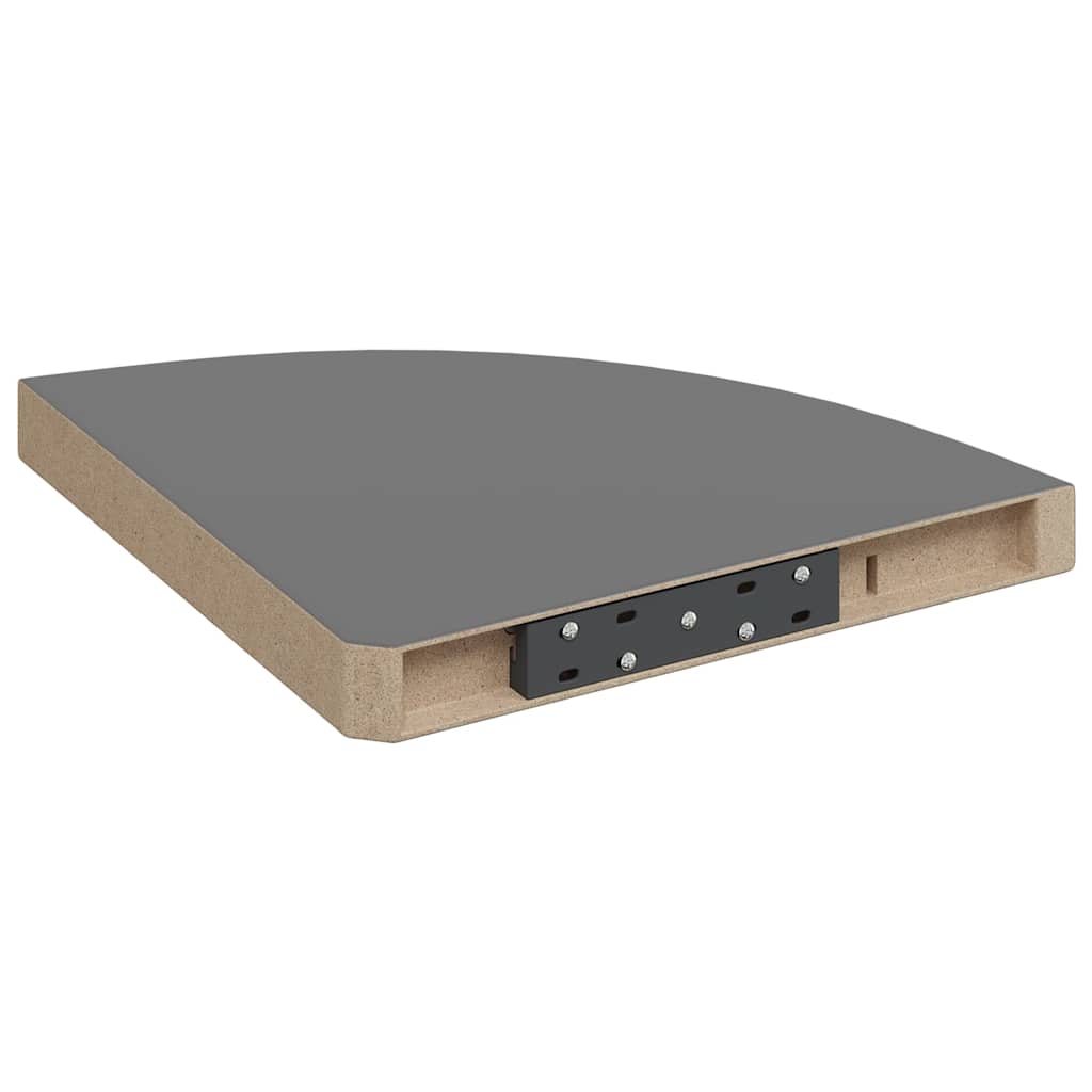 Eck-Schweberegale 4 Stk. Hochglanz-Grau 35x35x3,8 cm MDF