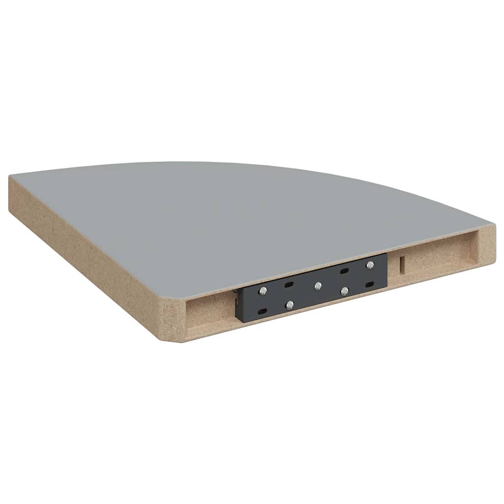 Eck-Schweberegale 4 Stk. Grau 35x35x3,8 cm MDF