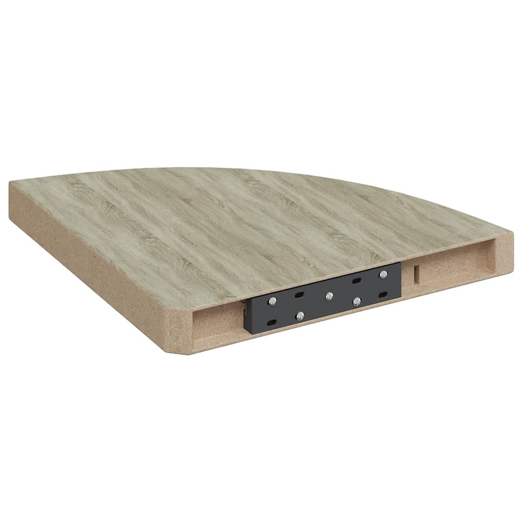 Eck-Schweberegale 2 Stk. Eichen-Optik 35x35x3,8 cm MDF
