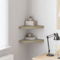 Eck-Schweberegale 2 Stk. Eichen-Optik 35x35x3,8 cm MDF