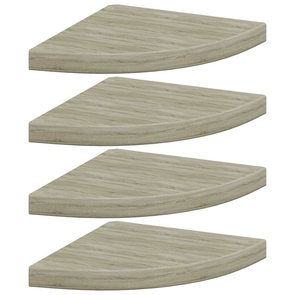 Eck-Schweberegale 4 Stk. Eichen-Optik 35x35x3,8 cm MDF