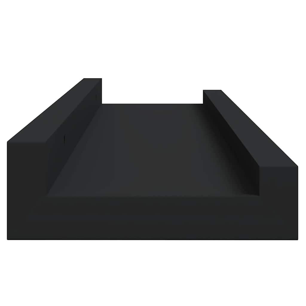 Bilderleisten 2 Stk. Schwarz 40x9x3 cm MDF