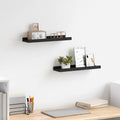 Bilderleisten 2 Stk. Schwarz 40x9x3 cm MDF