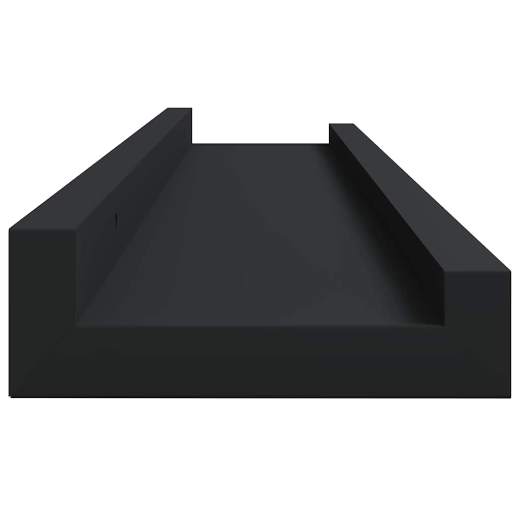 Bilderleisten 2 Stk. Schwarz 60x9x3 cm MDF