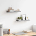 Bilderleisten 2 Stk. Grau 40x9x3 cm MDF
