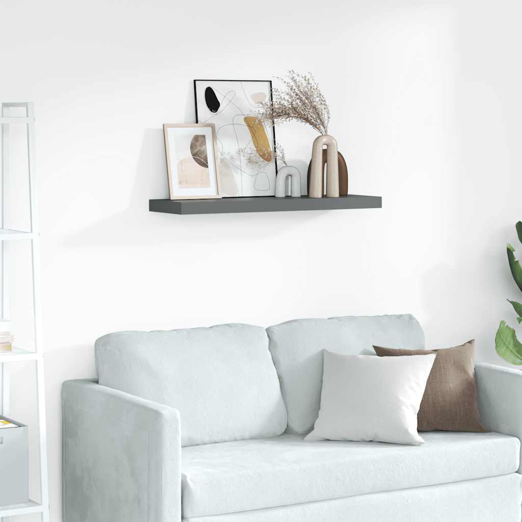 Bilderleisten 2 Stk. Grau 80x9x3 cm MDF