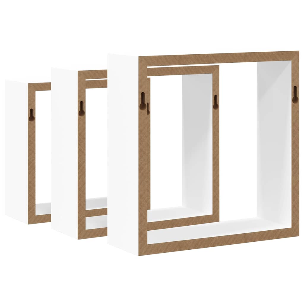 Würfelregale 3 Stk. Weiß MDF