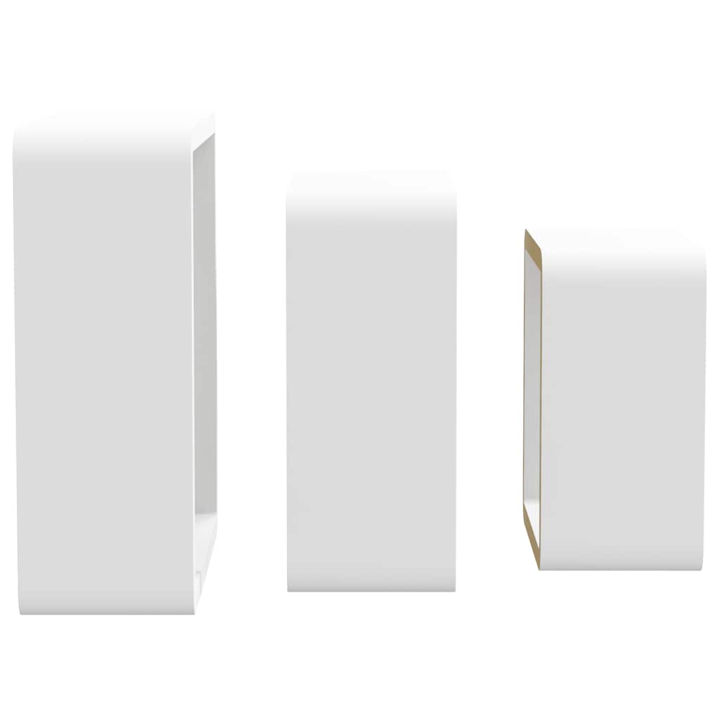 Würfelregale 3 Stk. Weiß MDF