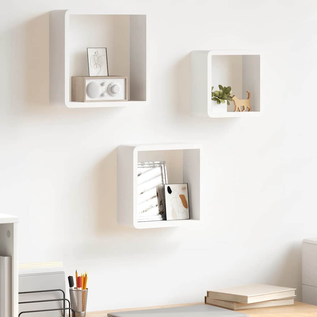 Würfelregale 3 Stk. Weiß MDF