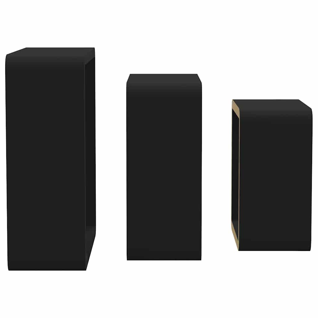 Würfelregale 3 Stk. Schwarz MDF