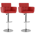 Barhocker 2 Stk. Rot Kunstleder