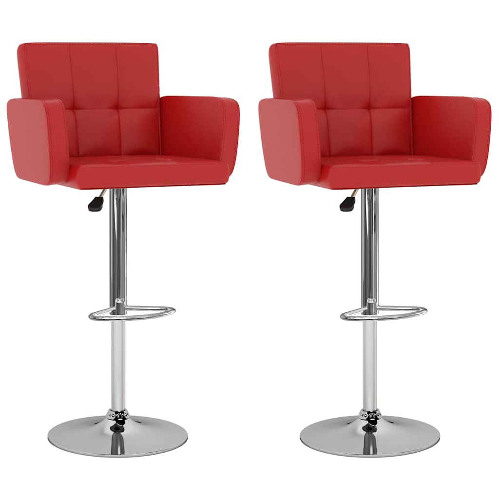 Barhocker 2 Stk. Rot Kunstleder