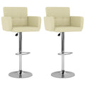 Barhocker 2 Stk. Creme Kunstleder