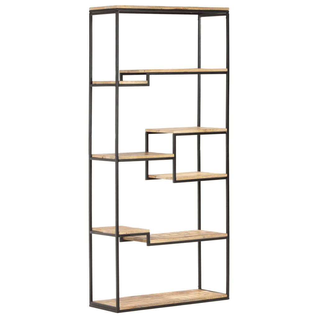 Bücherregal 80x30x180 cm Raues Mangoholz
