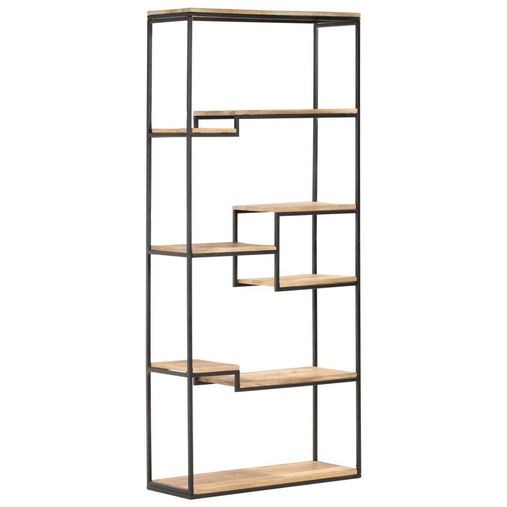 Bücherregal 80x30x180 cm Raues Mangoholz