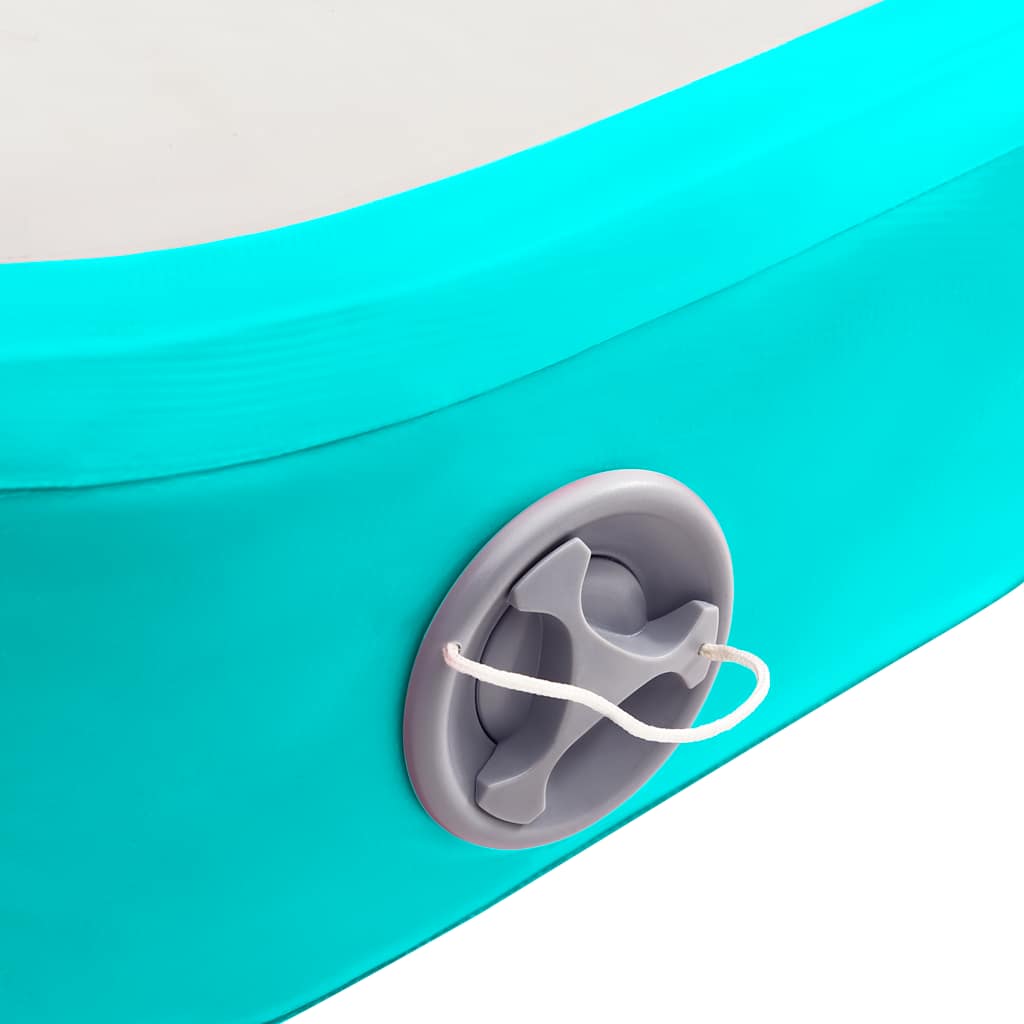 Aufblasbare Gymnastikmatte mit Pumpe 60x100x10 cm PVC Grün