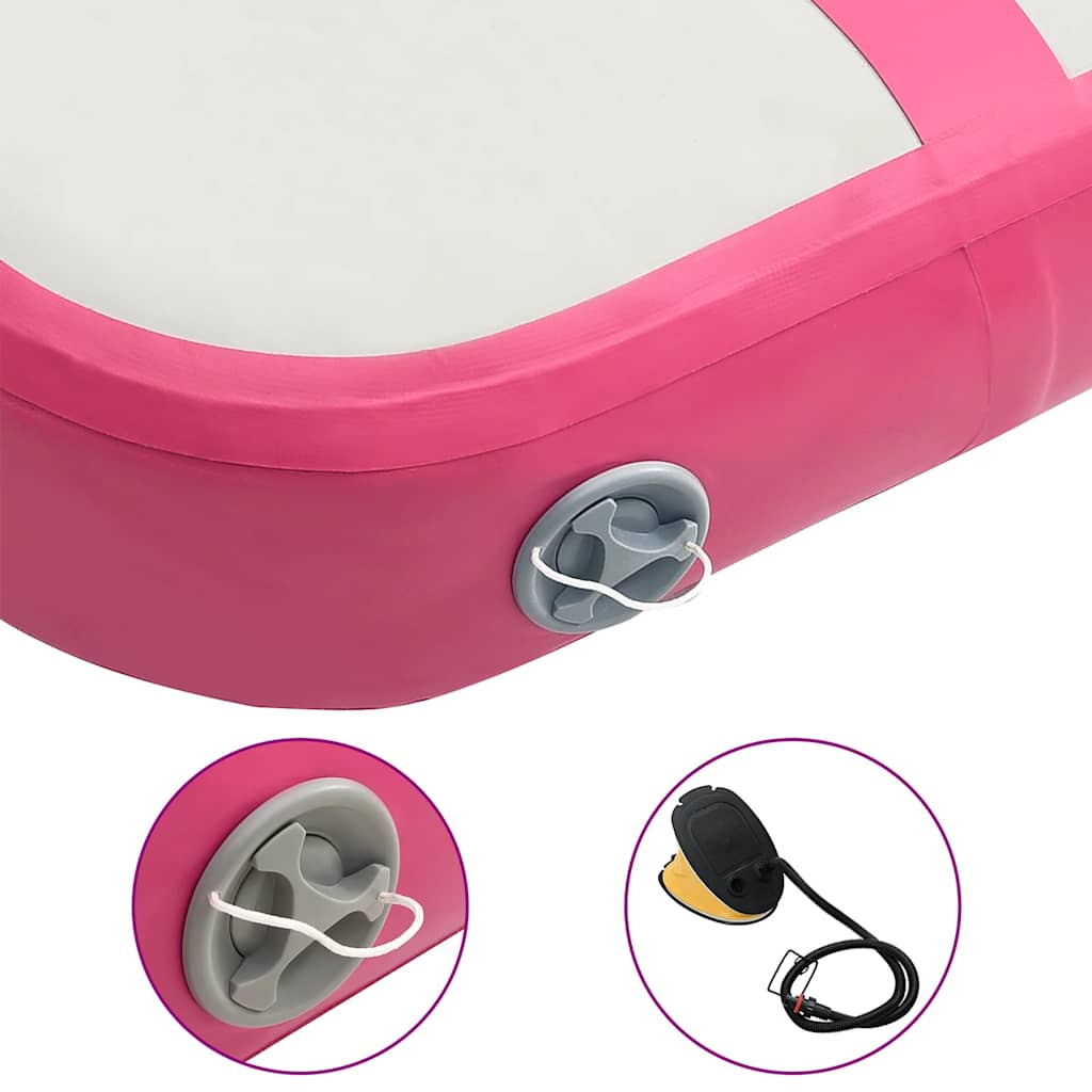 Aufblasbare Gymnastikmatte mit Pumpe 60x100x20 cm PVC Rosa