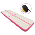 Aufblasbare Gymnastikmatte mit Pumpe 400x100x15 cm PVC Rosa