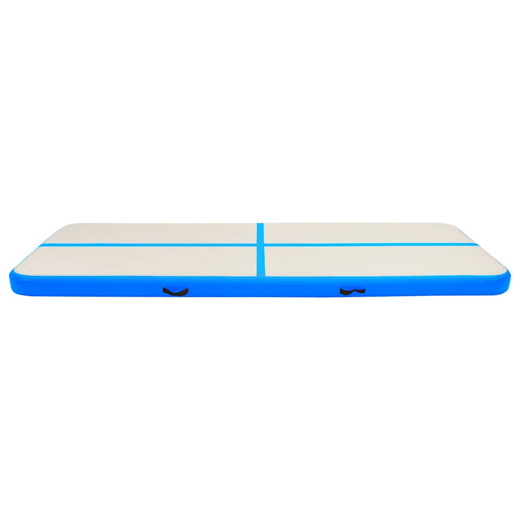 Aufblasbare Gymnastikmatte mit Pumpe 400x100x15 cm PVC Blau