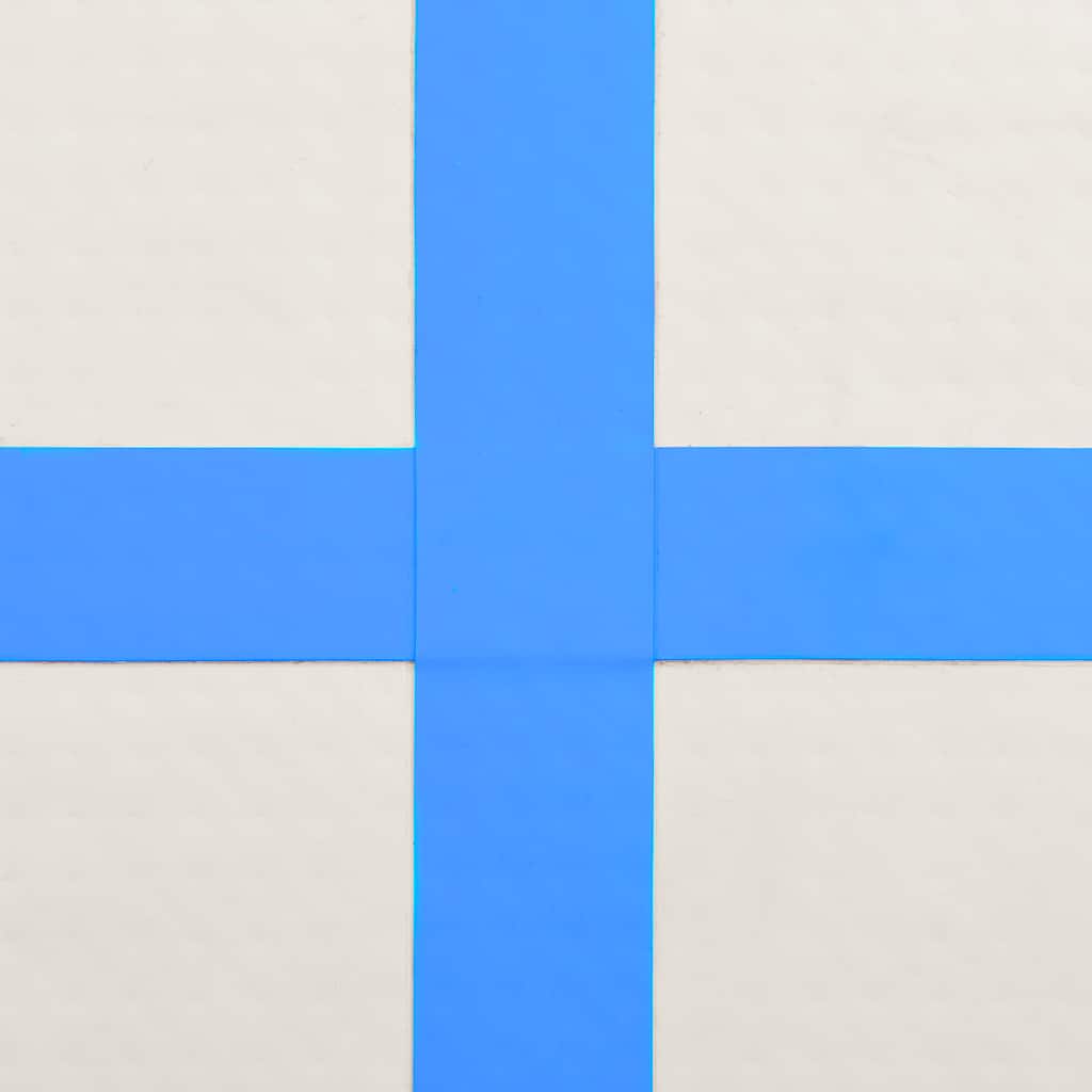 Aufblasbare Gymnastikmatte mit Pumpe 500x100x15 cm PVC Blau