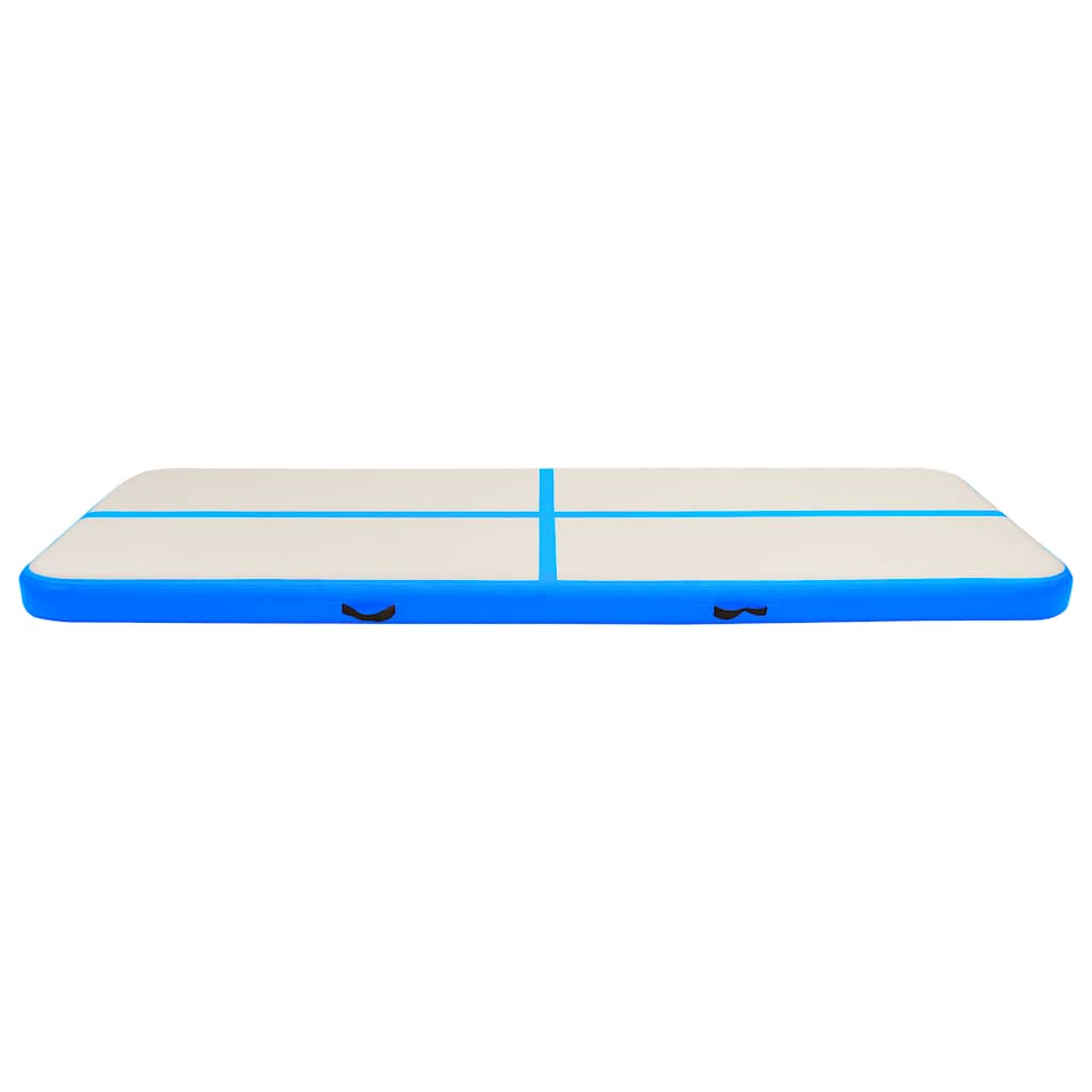 Aufblasbare Gymnastikmatte mit Pumpe 300x100x20 cm PVC Blau