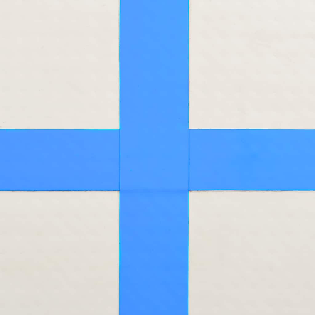 Aufblasbare Gymnastikmatte mit Pumpe 400x100x20 cm PVC Blau