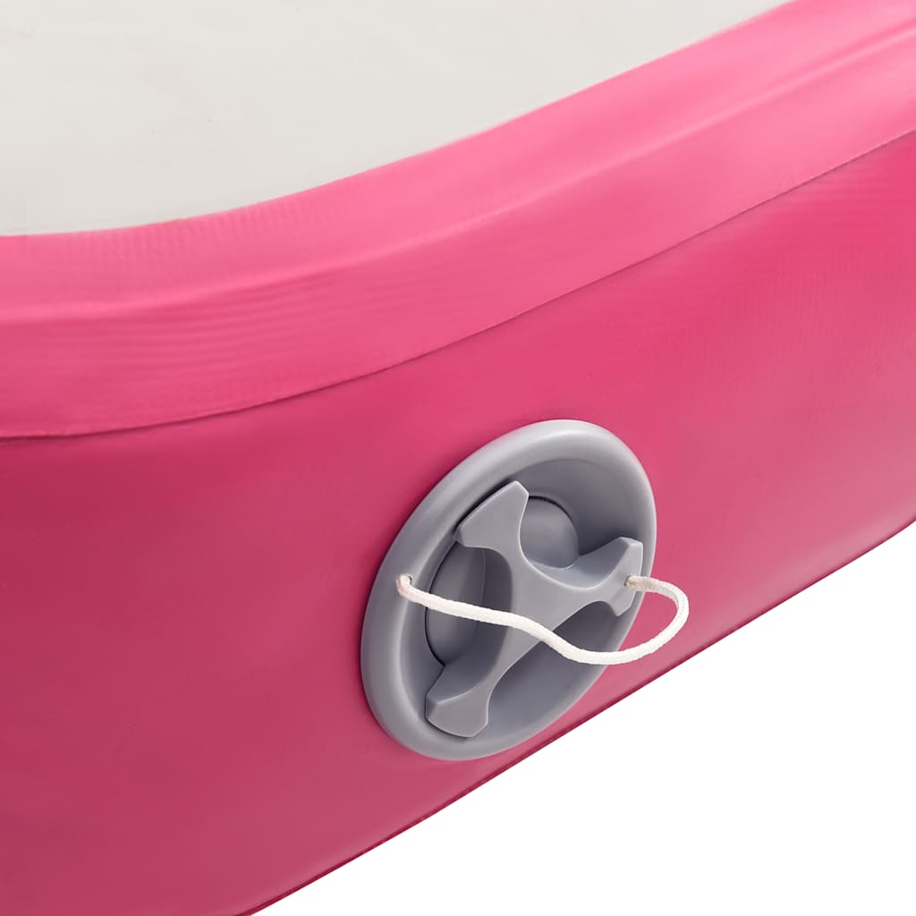 Aufblasbare Gymnastikmatte mit Pumpe 700x100x20 cm PVC Rosa