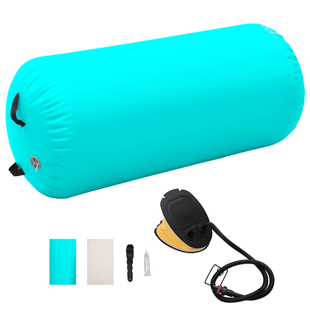 Aufblasbare Gymnastik-Rolle mit Pumpe 120x90 cm PVC Grün