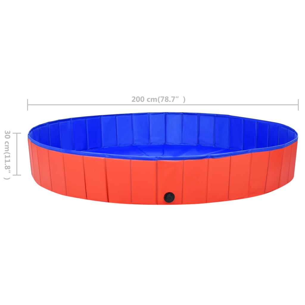 Hundepool Faltbar Rot 200x30 cm PVC