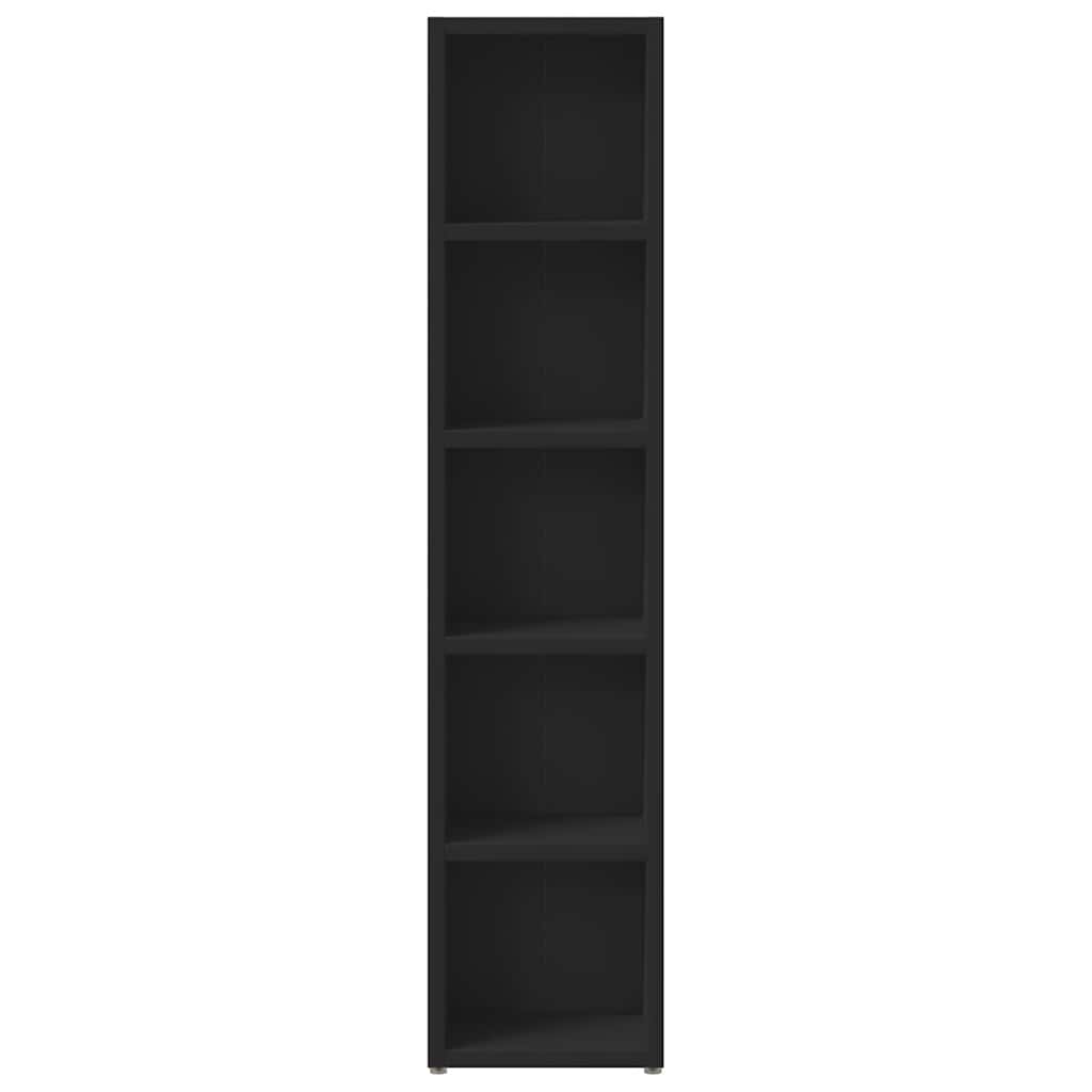 CD-Regale 2 Stk. Schwarz 21x16x93,5 cm Holzwerkstoff