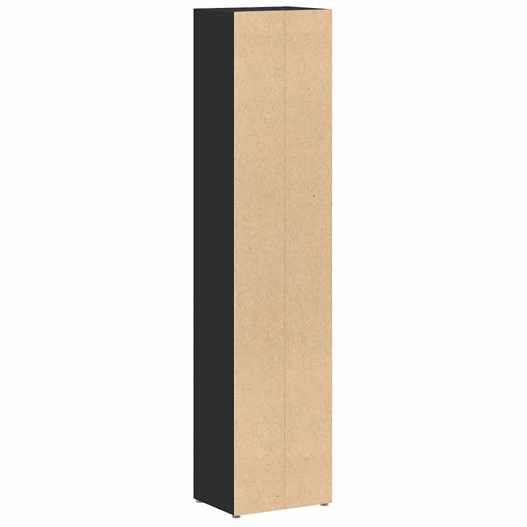 CD-Regale 2 Stk. Schwarz 21x16x93,5 cm Holzwerkstoff
