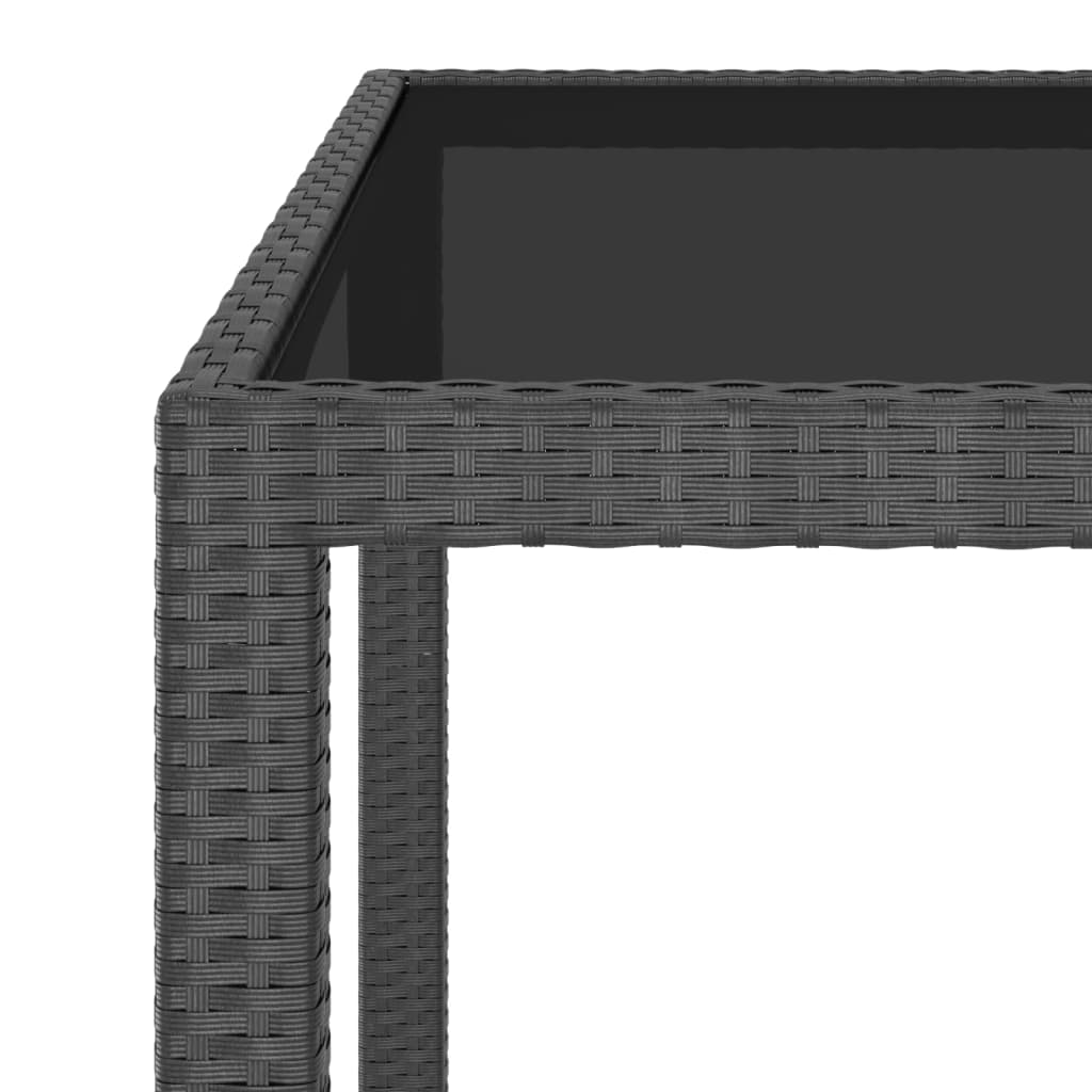 Gartentisch Schwarz 90x90x75 cm Poly Rattan