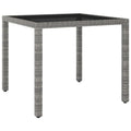 Gartentisch Grau 90x90x75 cm Poly Rattan