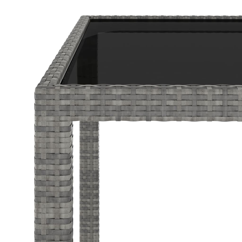 Gartentisch Grau 90x90x75 cm Poly Rattan
