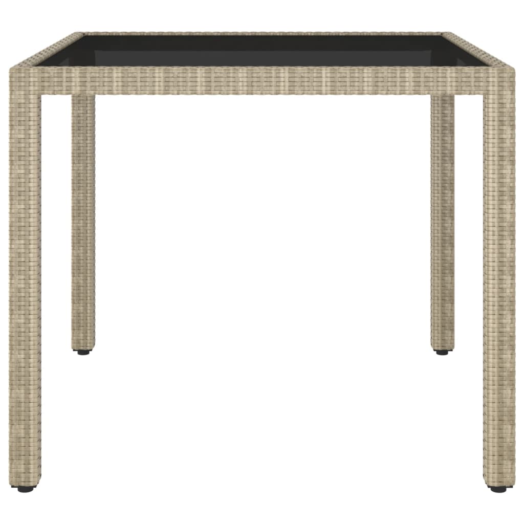 Gartentisch Beige 90x90x75 cm Poly Rattan