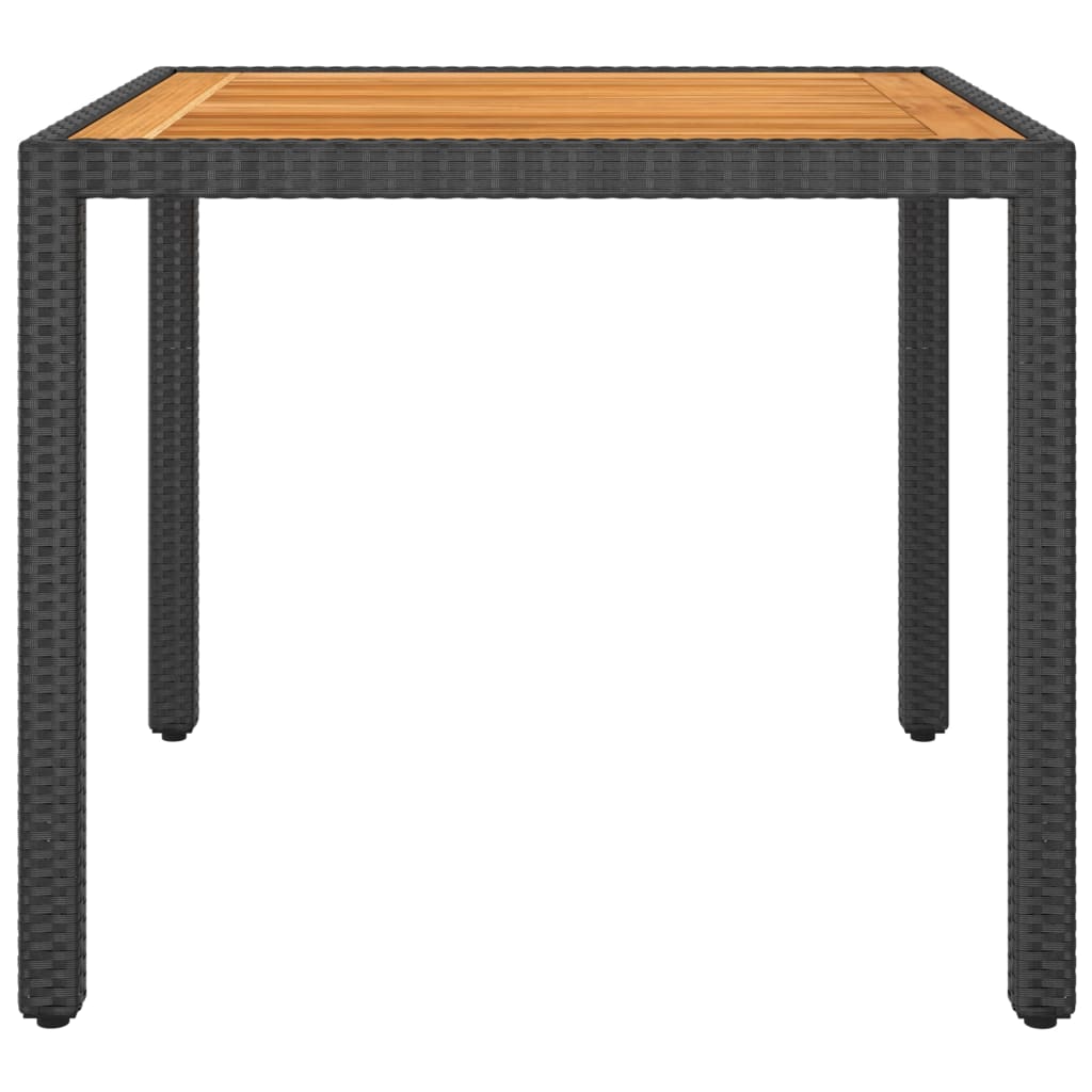 Gartentisch Schwarz 90x90x75 cm Poly Rattan