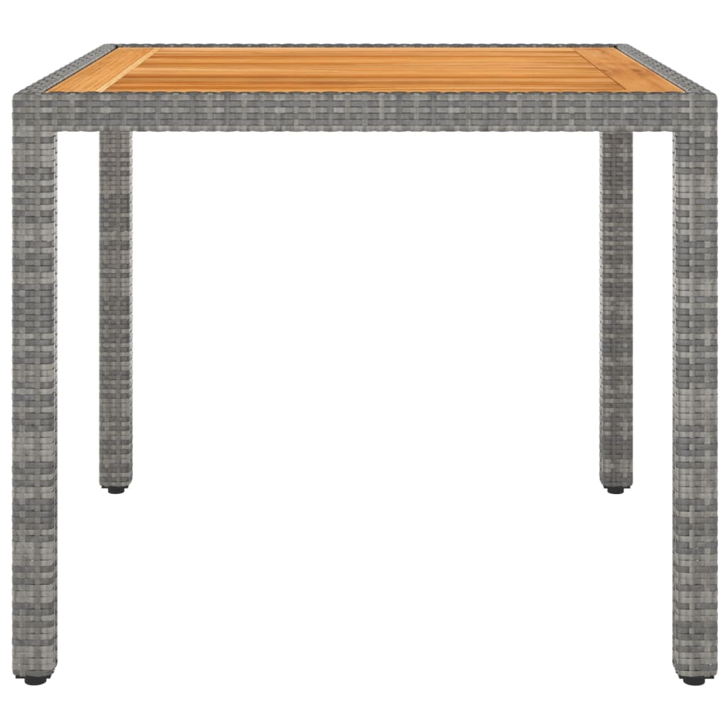 Gartentisch Grau 90x90x75 cm Poly Rattan
