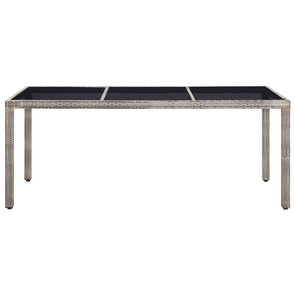 Gartentisch Grau 190x90x75 cm Poly Rattan
